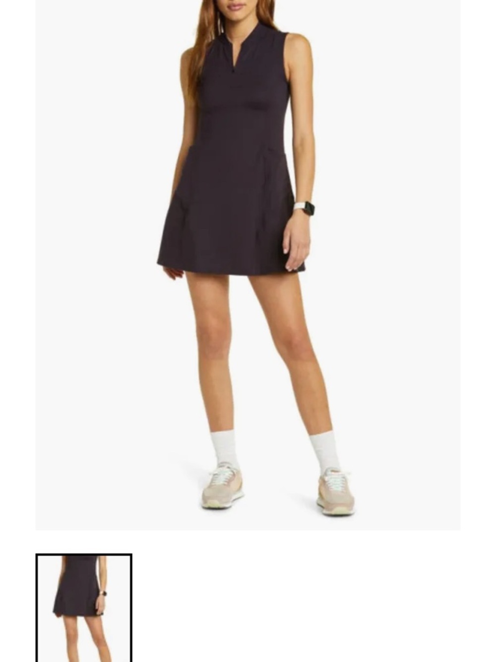 Zella Black Sleeveless tennis dress navy blue